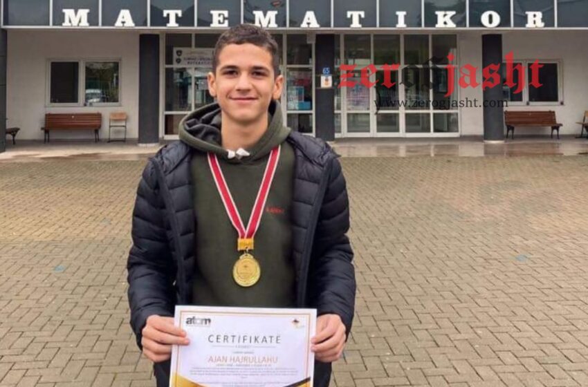  Ajan Ajrullahu, nga Presheva fiton medaljen e artë në garat mbarëkombëtare të matematikës në Tiranë